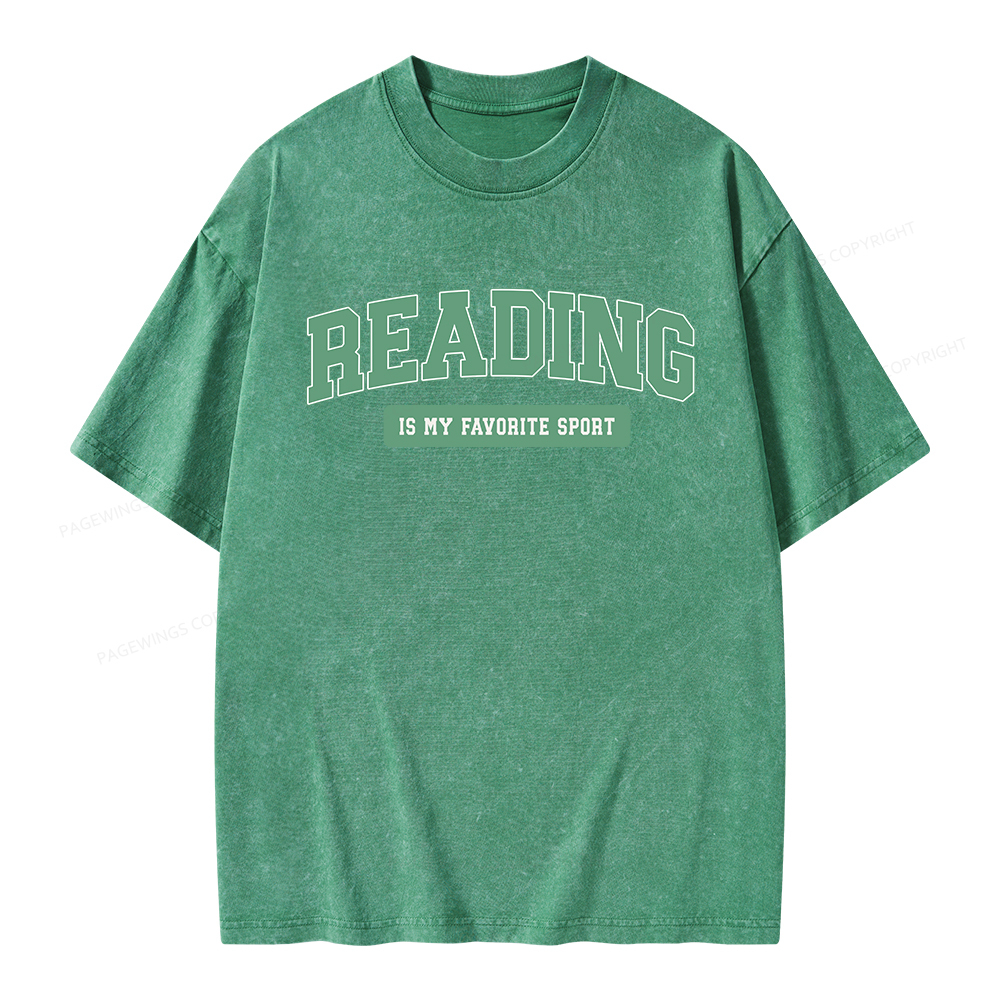 Pagewings Reading Is My Favorite Sport Unisex Washed T-shirt