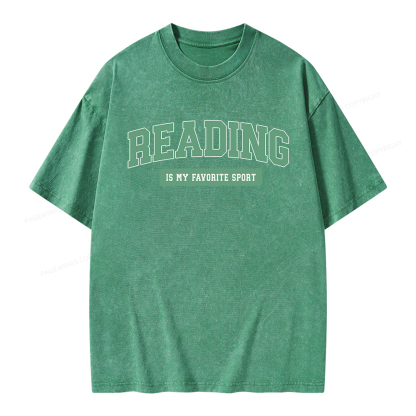 Pagewings Reading Is My Favorite Sport Unisex Washed T-shirt