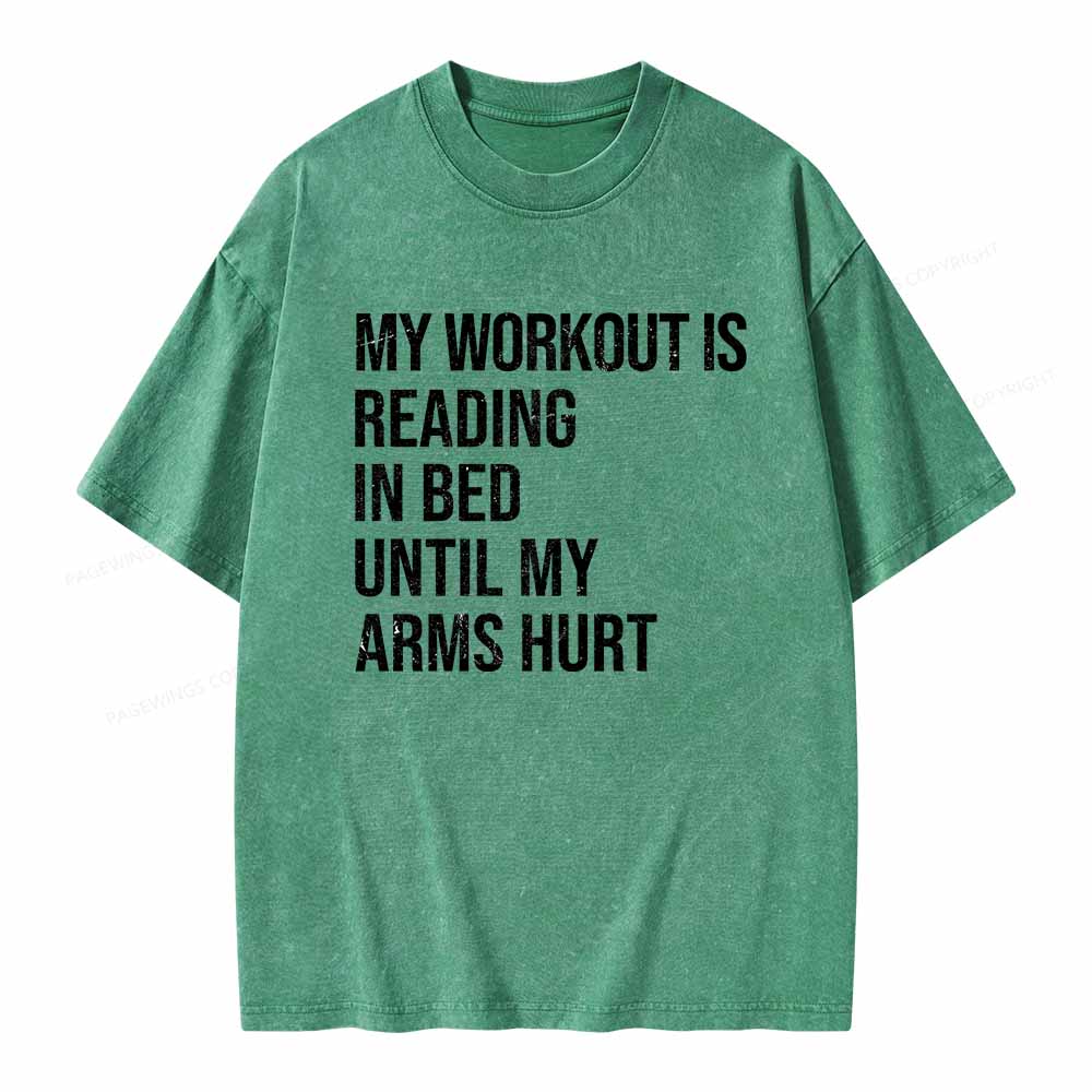 Pagewings My Workout Reading Unisex Washed T-shirt