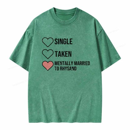 Pagewings Mentally Married To Rhysand  Unisex Washed T-shirt