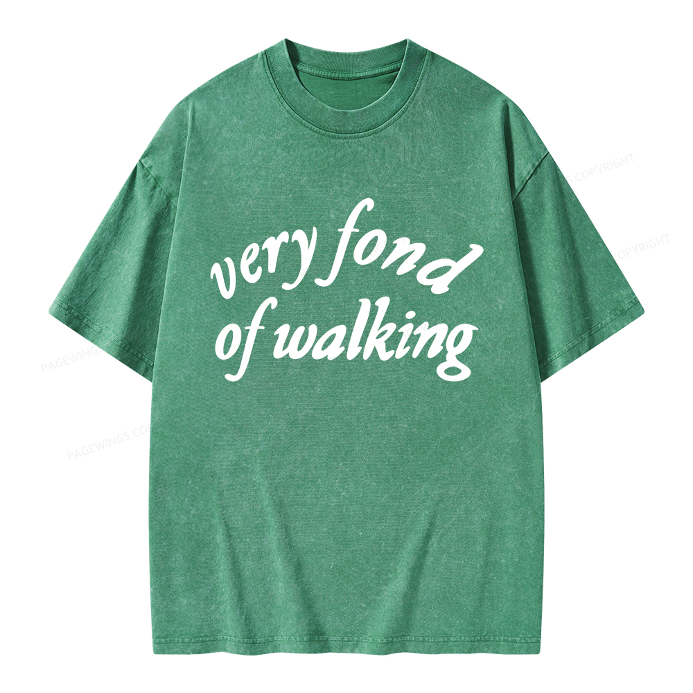 Pagewings Very Fond of Walking Unisex Washed T-shirt