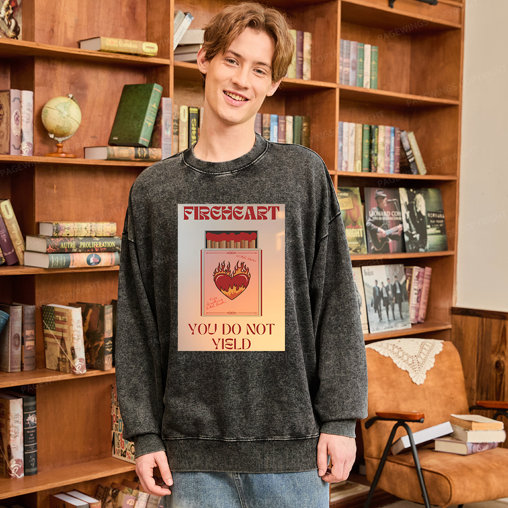 Pagewings Fireheart Unisex Washed Sweatshirt