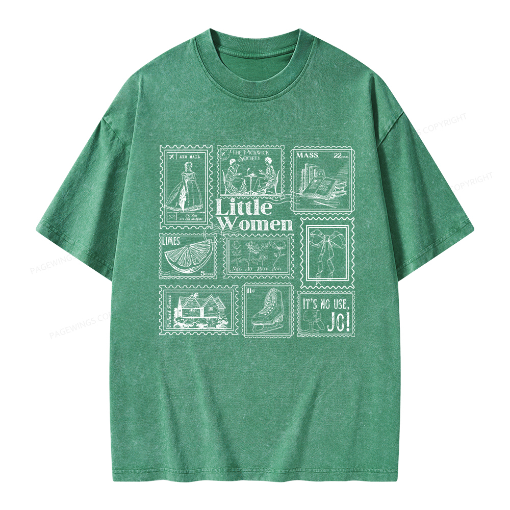 Pagewings Literary Stamp Unisex Washed T-shirt