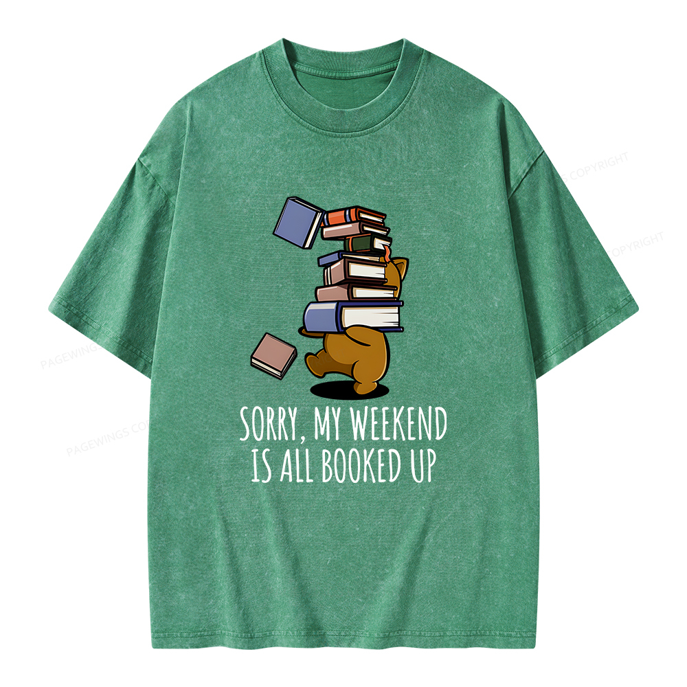 Pagewings Weekend Booked Up Unisex Washed T-shirt