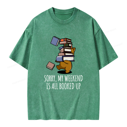 Pagewings Weekend Booked Up Unisex Washed T-shirt