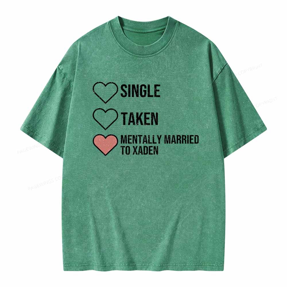 Pagewings Mentally Married To Xaden  Unisex Washed T-shirt