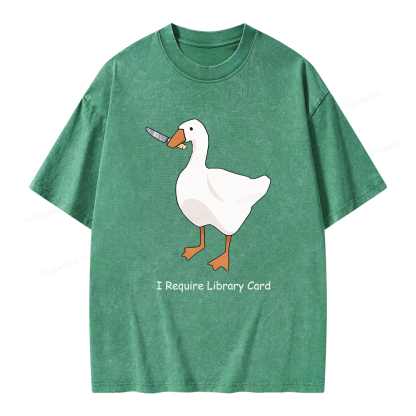Pagewings I Require Library Card Unisex Washed T-shirt