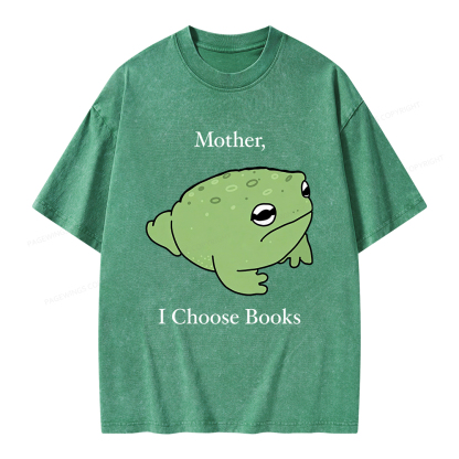 Pagewings Mother I Choose Books Unisex Washed T-shirt