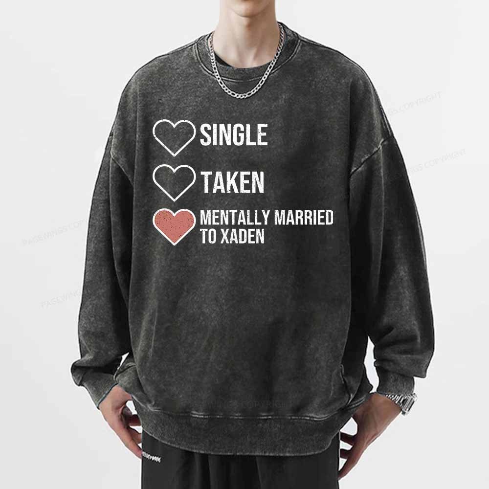 Pagewings Mentally Married To Xaden  Unisex Washed Sweatshirt