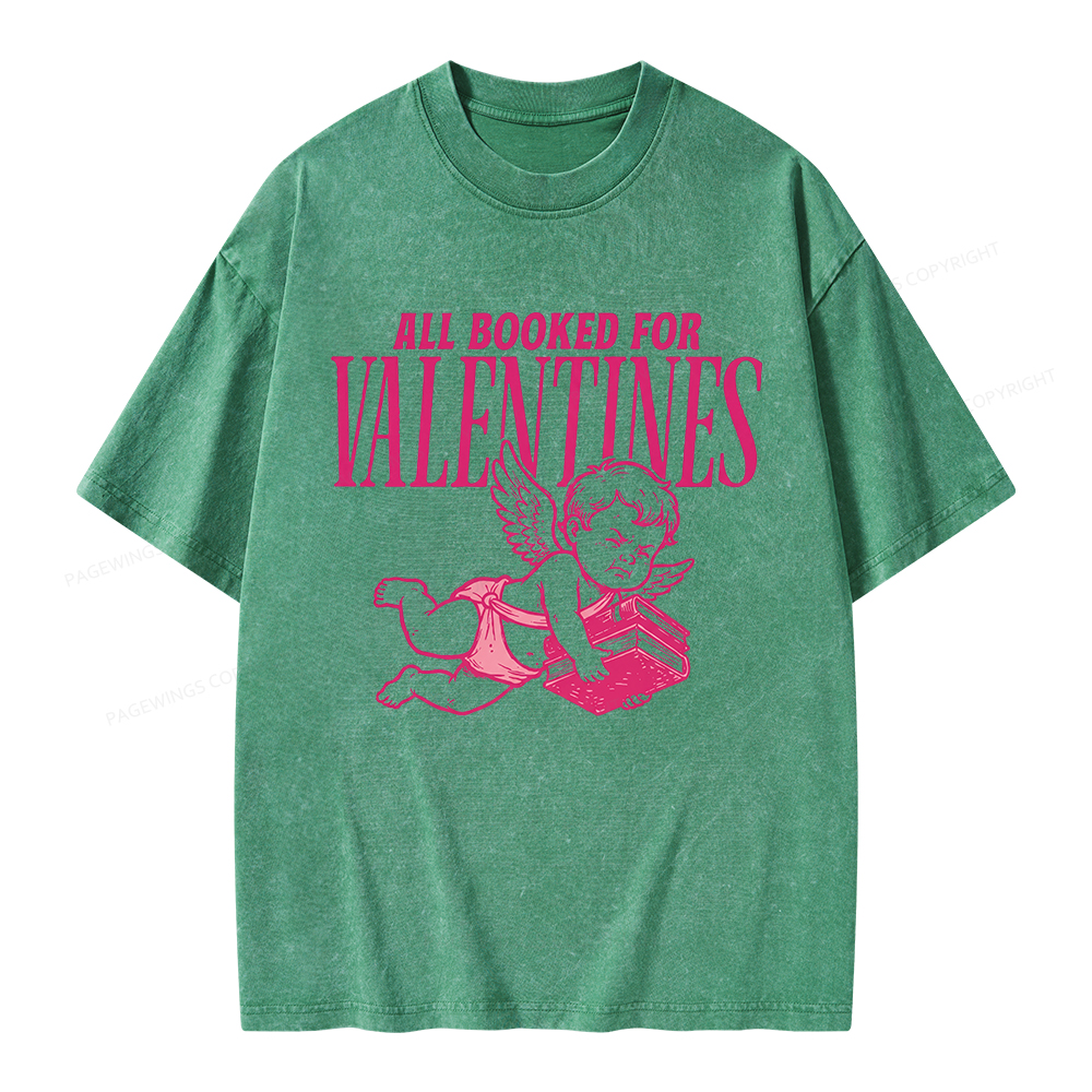 Pagewings All Booked For Valentine's Day Unisex Washed T-shirt