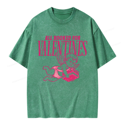Pagewings All Booked For Valentine's Day Unisex Washed T-shirt