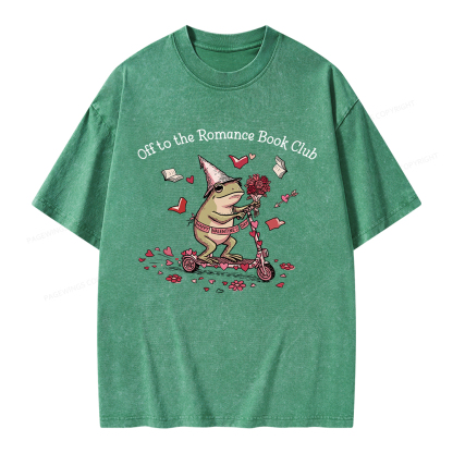 Pagewings Off to the Romance Book Club Unisex Washed T-shirt