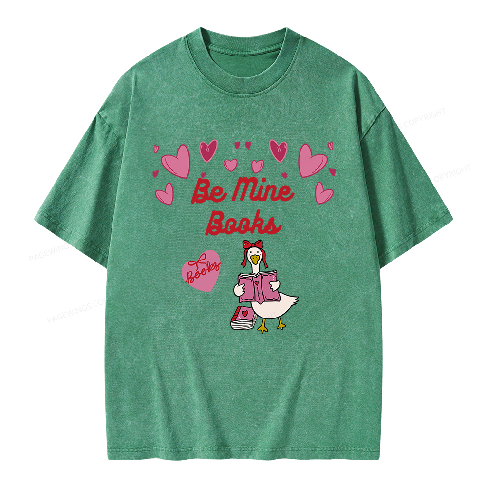 Pagewings Be Mine Books Unisex Washed T-shirt