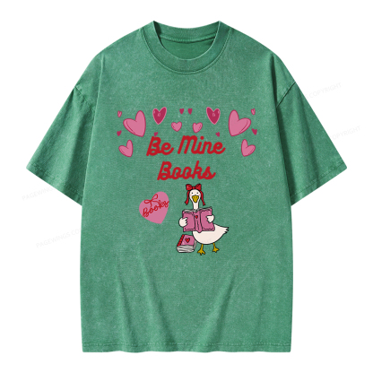 Pagewings Be Mine Books Unisex Washed T-shirt