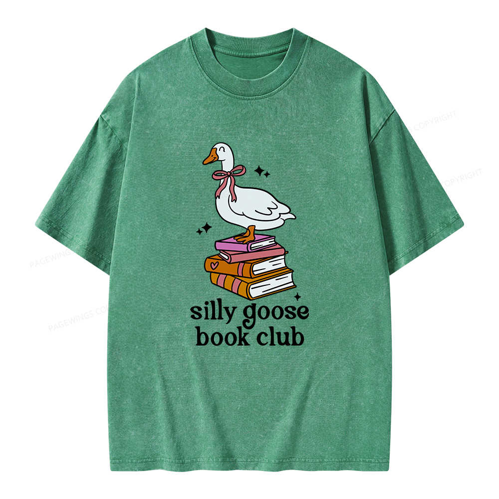 Pagewings Silly Goose Book Club Unisex Washed T-shirt