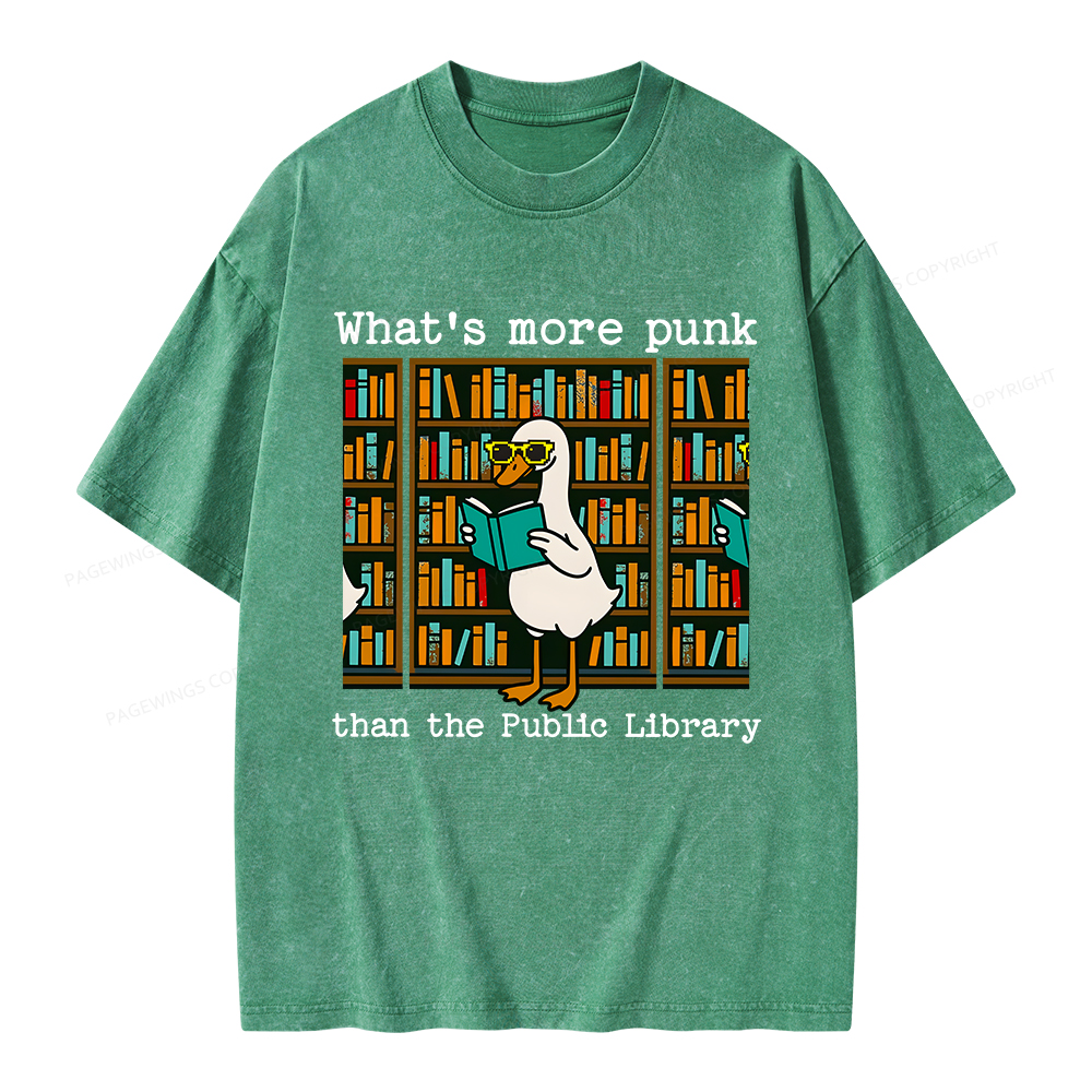 Pagewings What’s More Punk Than the Public Library Unisex Washed T-shirt