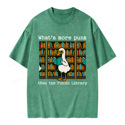 Pagewings What’s More Punk Than the Public Library Unisex Washed T-shirt