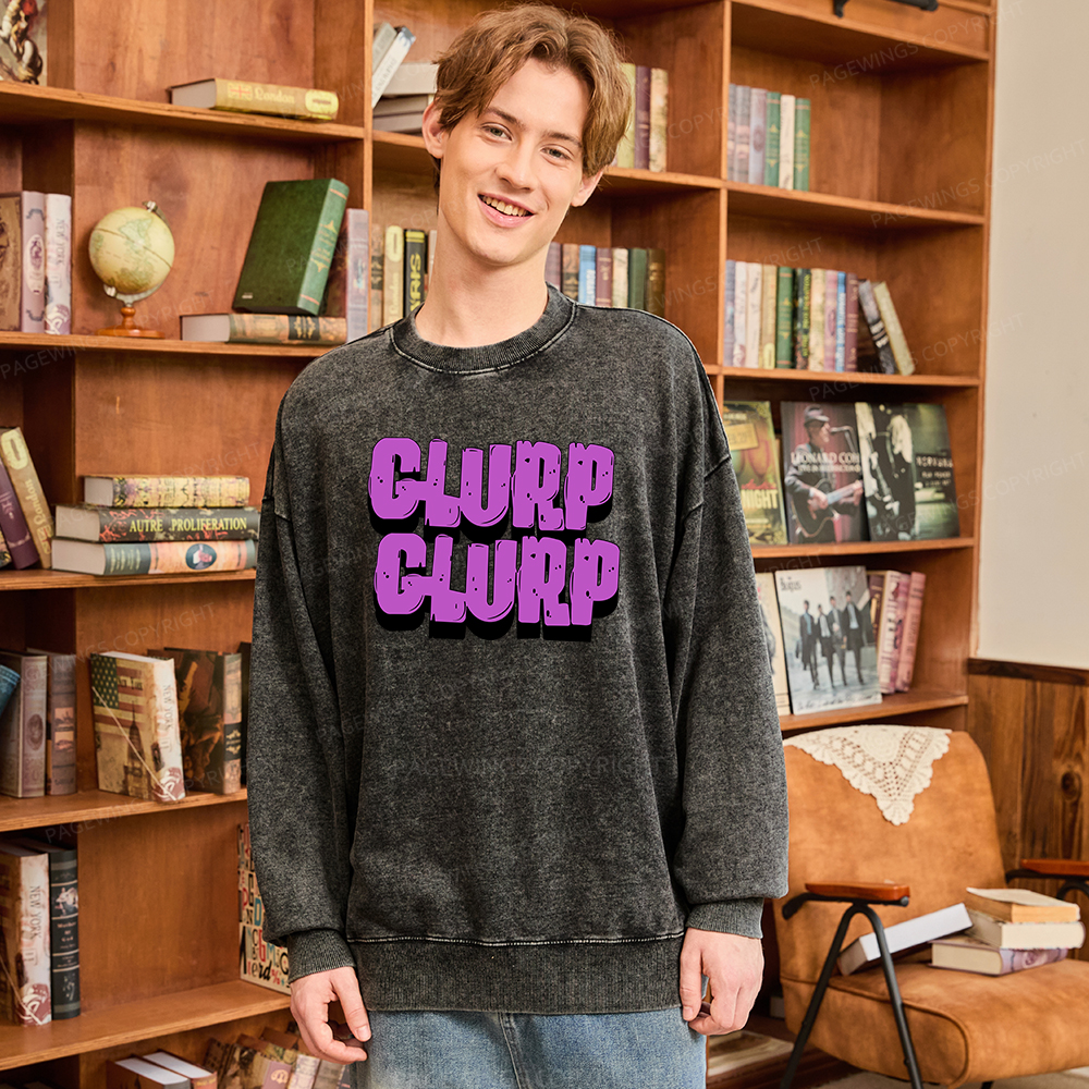 Pagewings Glurp Glurp Unisex Washed Sweatshirt