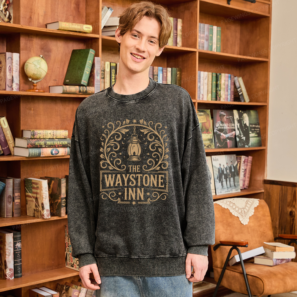 Pagewings The Waystone Inn Unisex Washed Sweatshirt
