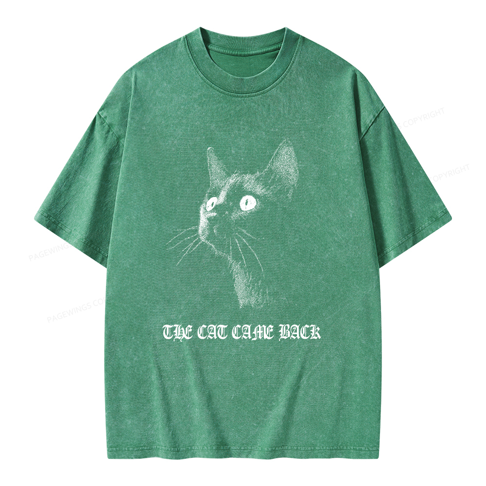Pagewings The Cat Came Back Unisex Washed T-shirt