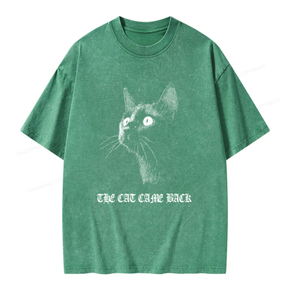 Pagewings The Cat Came Back Unisex Washed T-shirt