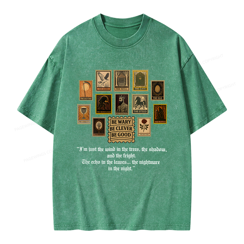 Pagewings Be Wary Be Clever Be Good Unisex Washed T-shirt
