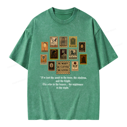 Pagewings Be Wary Be Clever Be Good Unisex Washed T-shirt