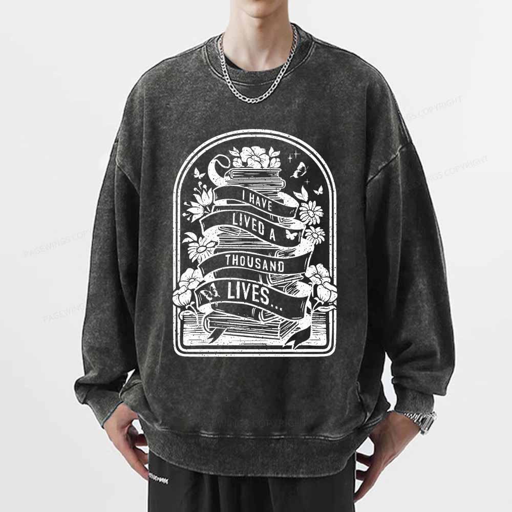 Pagewings Literature Shirt for Bibliophiles Unisex Washed Sweatshirt