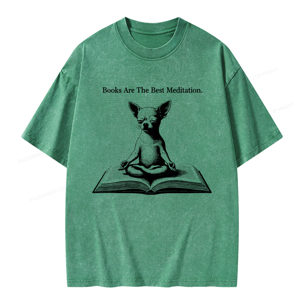 Pagewings Books Are The Best Meditation Unisex Washed T-shirt