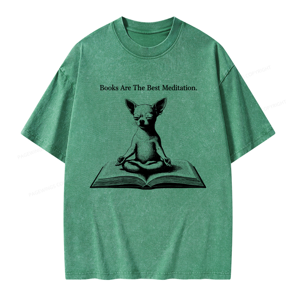 Pagewings Books Are The Best Meditation Unisex Washed T-shirt