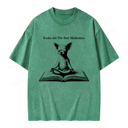 Pagewings Books Are The Best Meditation Unisex Washed T-shirt
