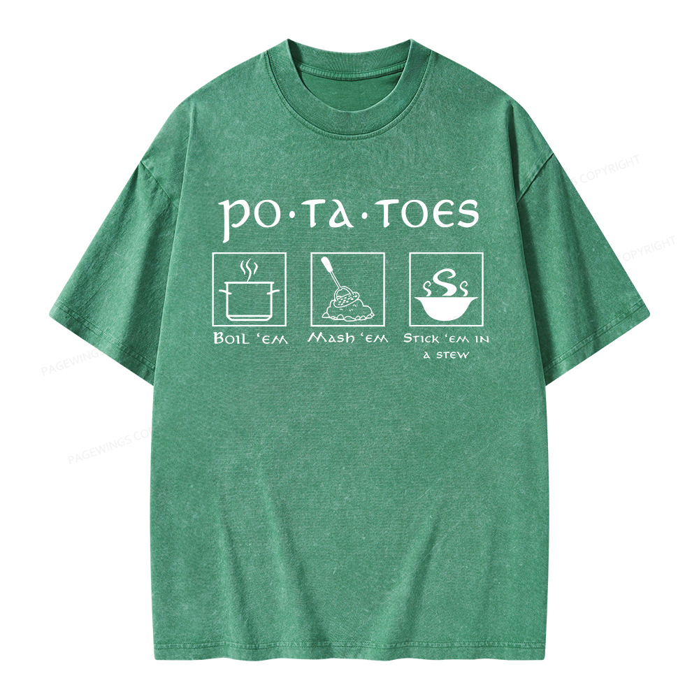 Pagewings Potatoes Unisex Washed T-shirt