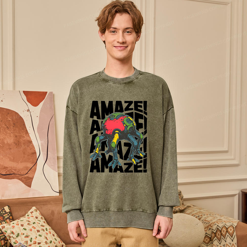 Pagewings Amaze Unisex Washed Sweatshirt