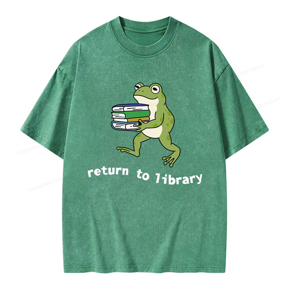 Pagewings Return to Library Unisex Washed T-shirt