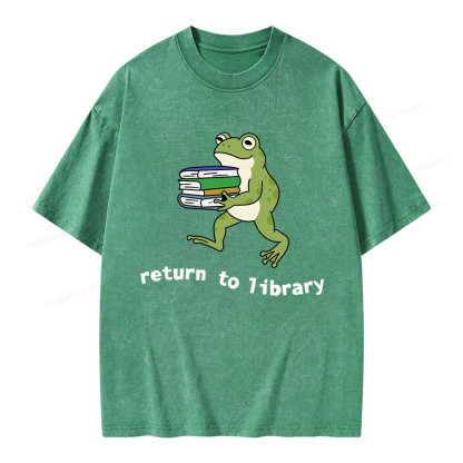 Pagewings Return to Library Unisex Washed T-shirt
