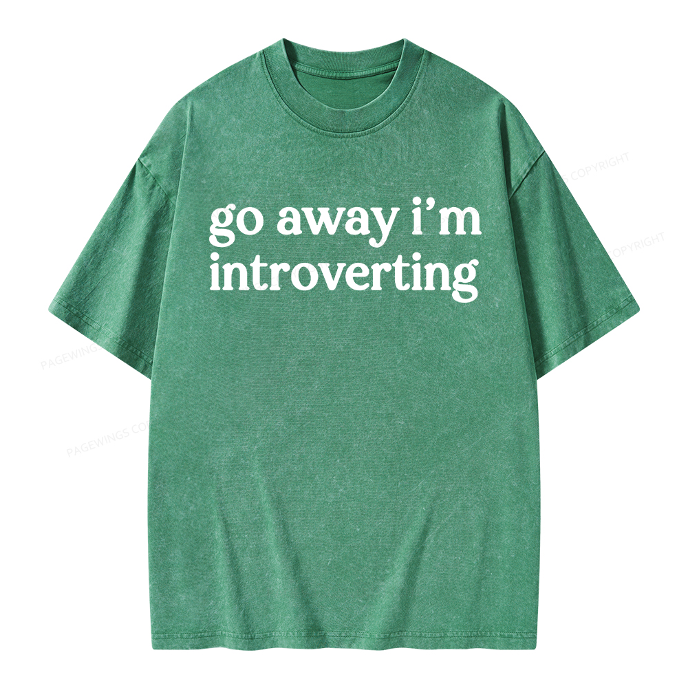 Pagewings Go Away I'm Introverted Unisex Washed T-shirt