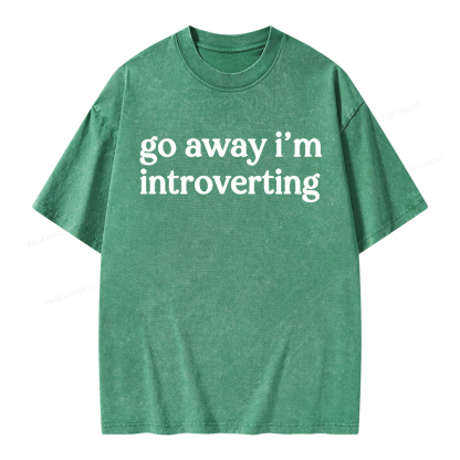 Pagewings Go Away I'm Introverted Unisex Washed T-shirt