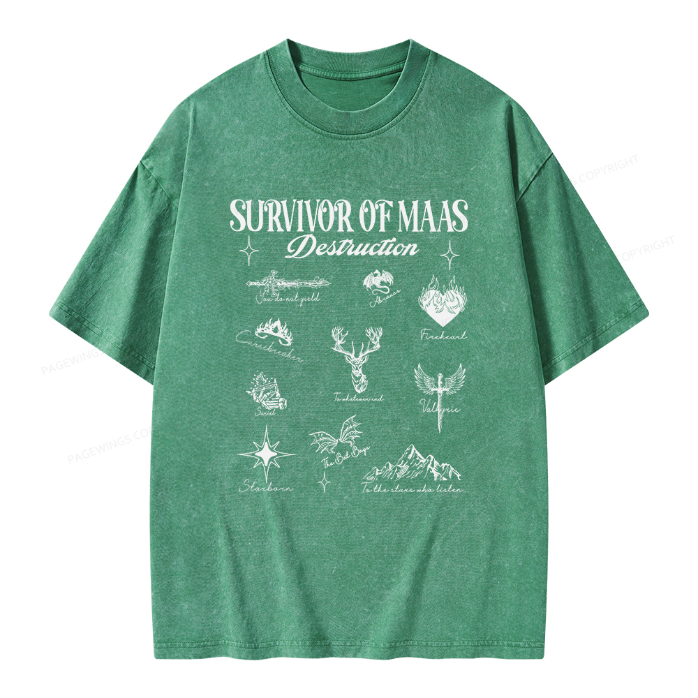 Pagewings Survivor of Maas Unisex Washed T-shirt