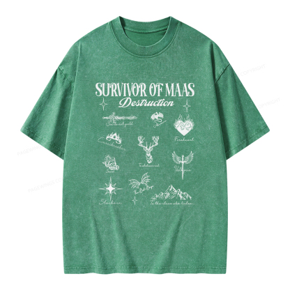 Pagewings Survivor of Maas Unisex Washed T-shirt