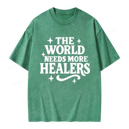 Pagewings The World Needs More Healers Unisex Washed T-shirt