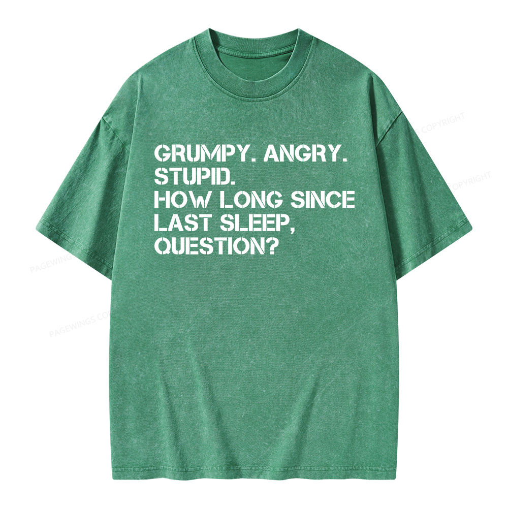 Pagewings How Long Since Last Sleep Unisex Washed T-shirt