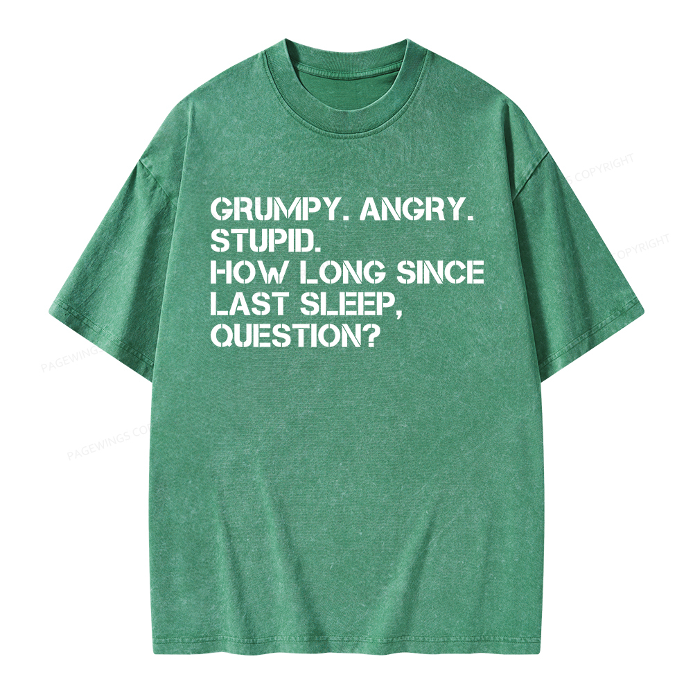 Pagewings How Long Since Last Sleep Unisex Washed T-shirt
