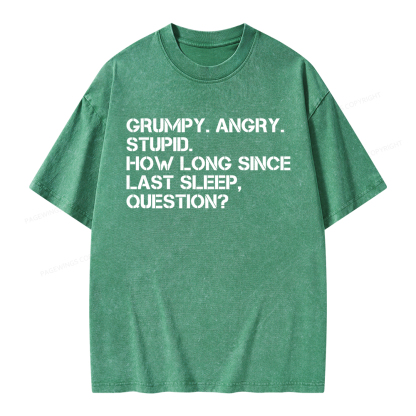 Pagewings How Long Since Last Sleep Unisex Washed T-shirt