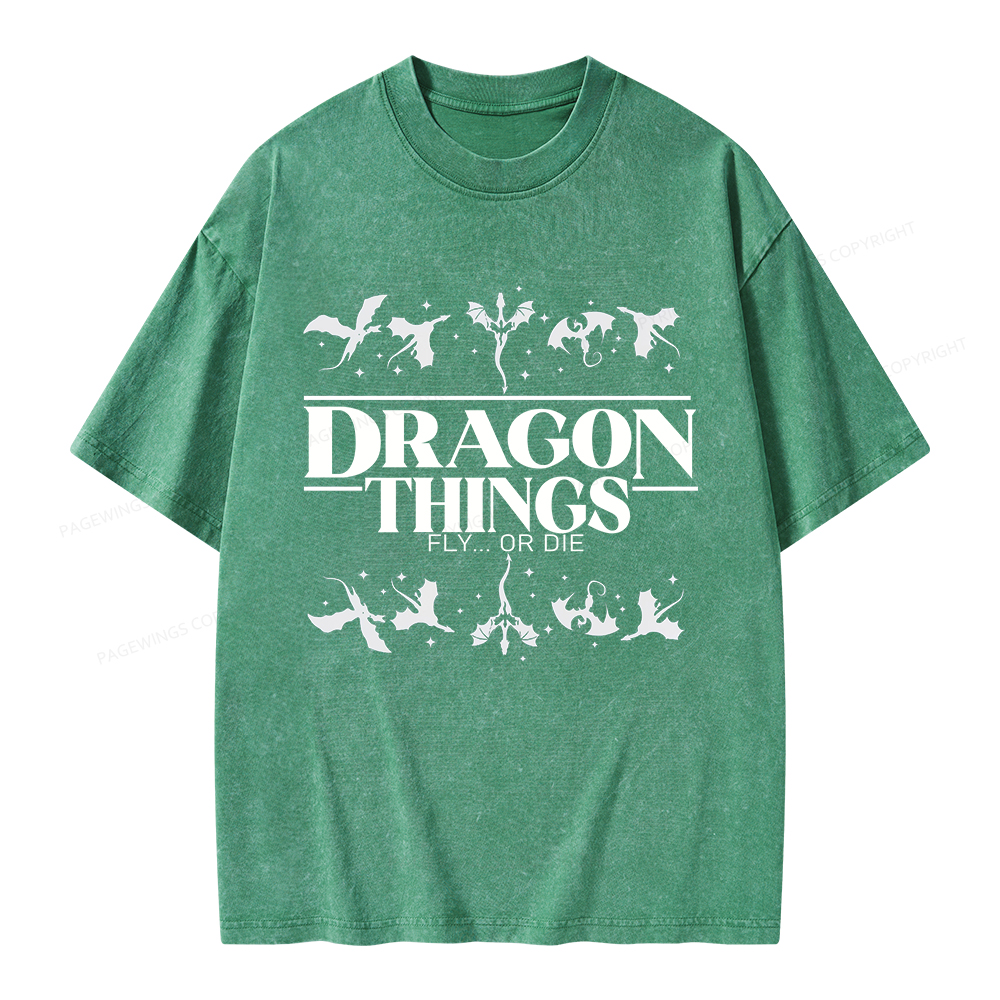 Pagewings Dragon Things Unisex Washed T-shirt