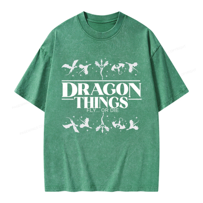 Pagewings Dragon Things Unisex Washed T-shirt