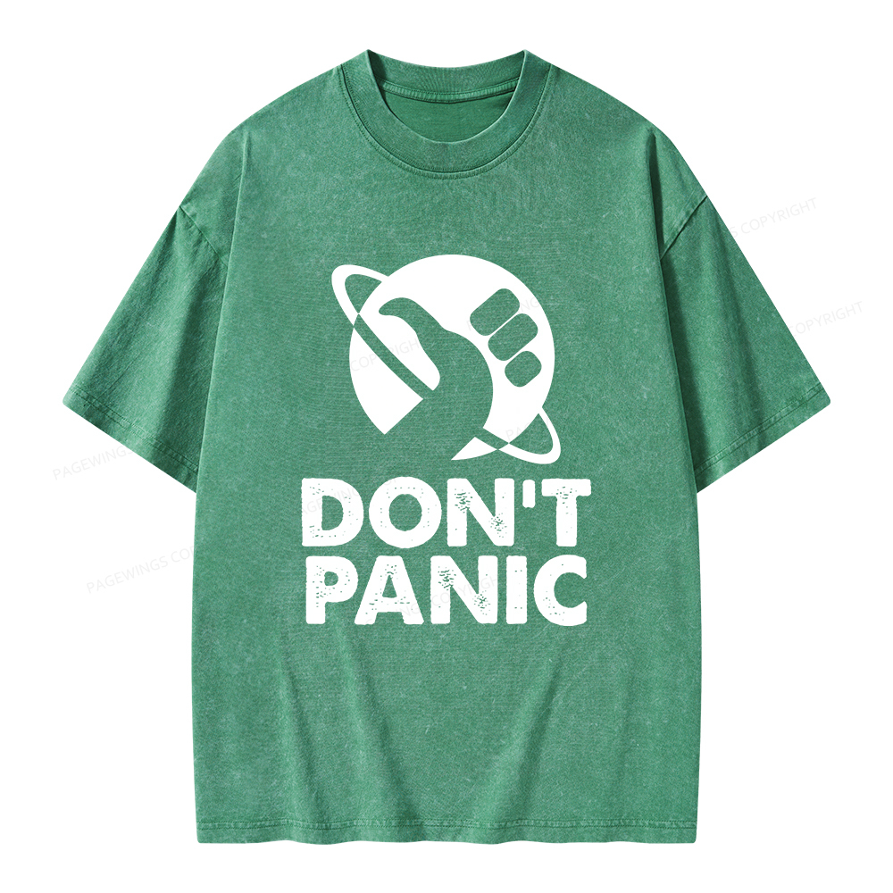 Pagewings Don't Panic Unisex Washed T-shirt