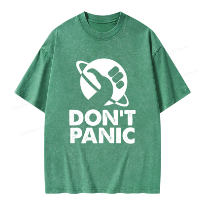 Pagewings Don't Panic Unisex Washed T-shirt