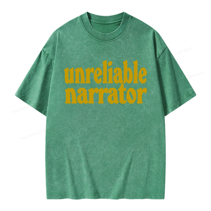 Pagewings Unreliable Narrator Unisex Washed T-shirt