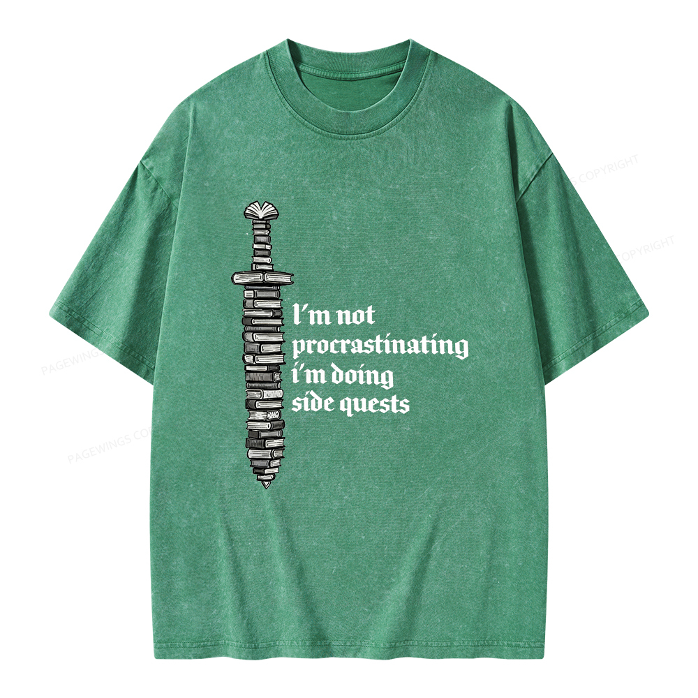 Pagewings I'm Doing Side Quests Unisex Washed T-shirt