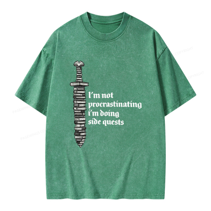 Pagewings I'm Doing Side Quests Unisex Washed T-shirt